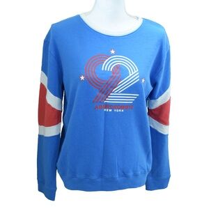 ABERCROMBIE & FITCH Red White Blue 92 Sweatshirt Womens SZ Medium Crewneck